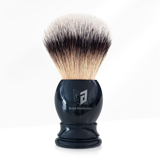 GG Shaving Brush|Nylon Hair|Grey Acrylic Handle|Navy Blue