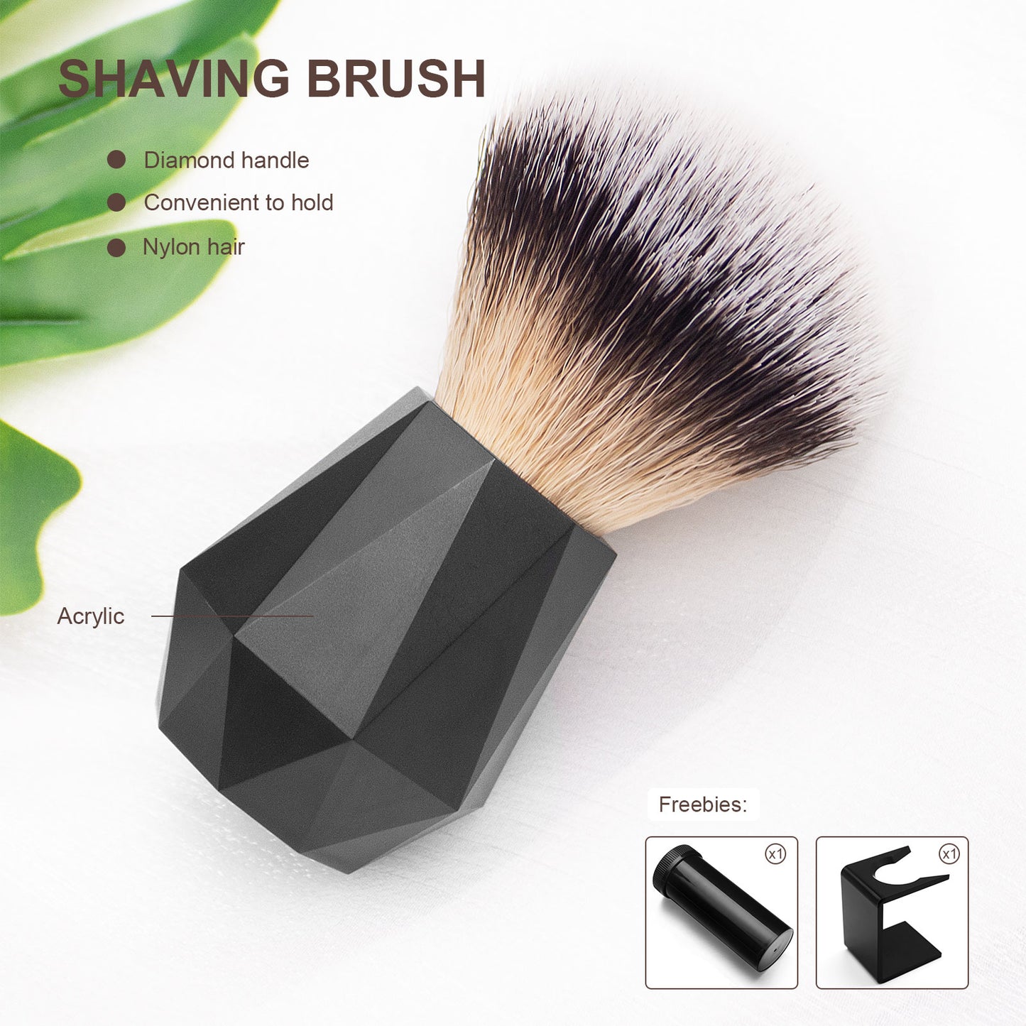 GG Shaving Brush|Nylon Hair|Diamond Acrylic Handle