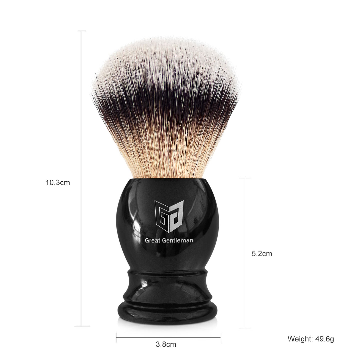 GG Shaving Brush|Nylon Hair|Black Acrylic Handle|Belt