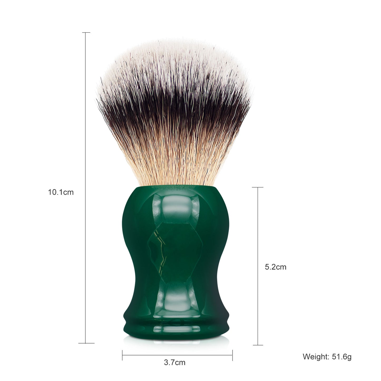 GG Shaving Brush|Nylon Hair|Green Acrylic Handle|Double Bottom
