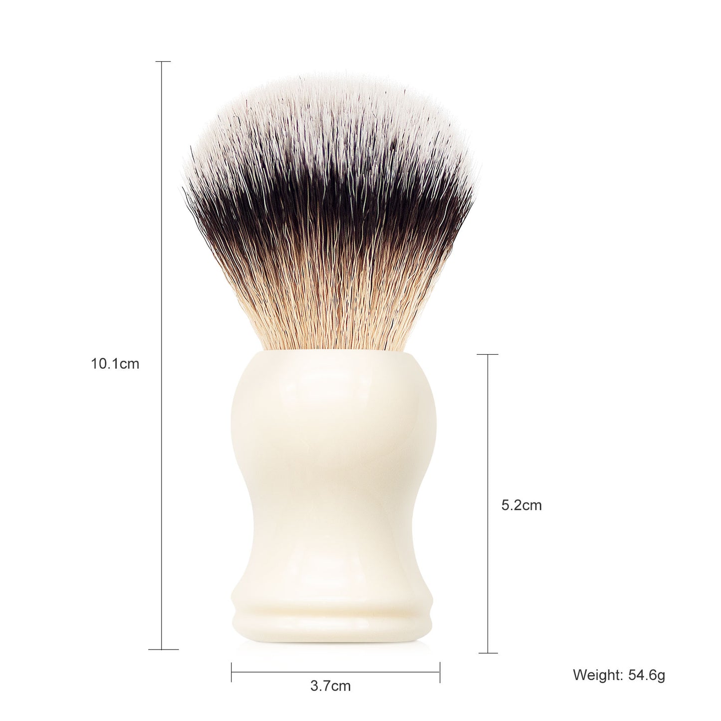 GG Shaving Brush|Nylon Hair|White Acrylic Handle|Double Bottom