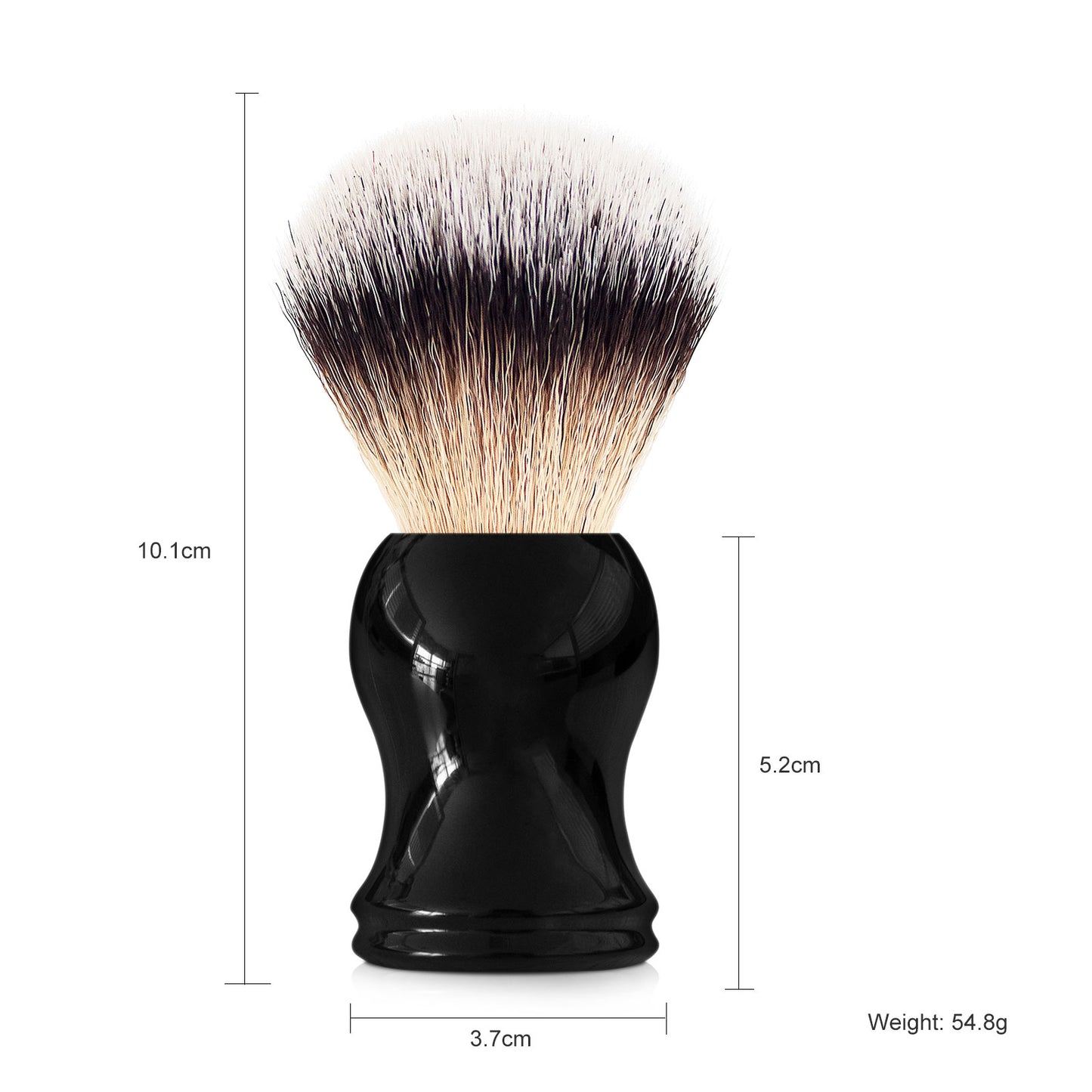GG Shaving Brush|Nylon Hair|Black Acrylic Handle|Double Bottom