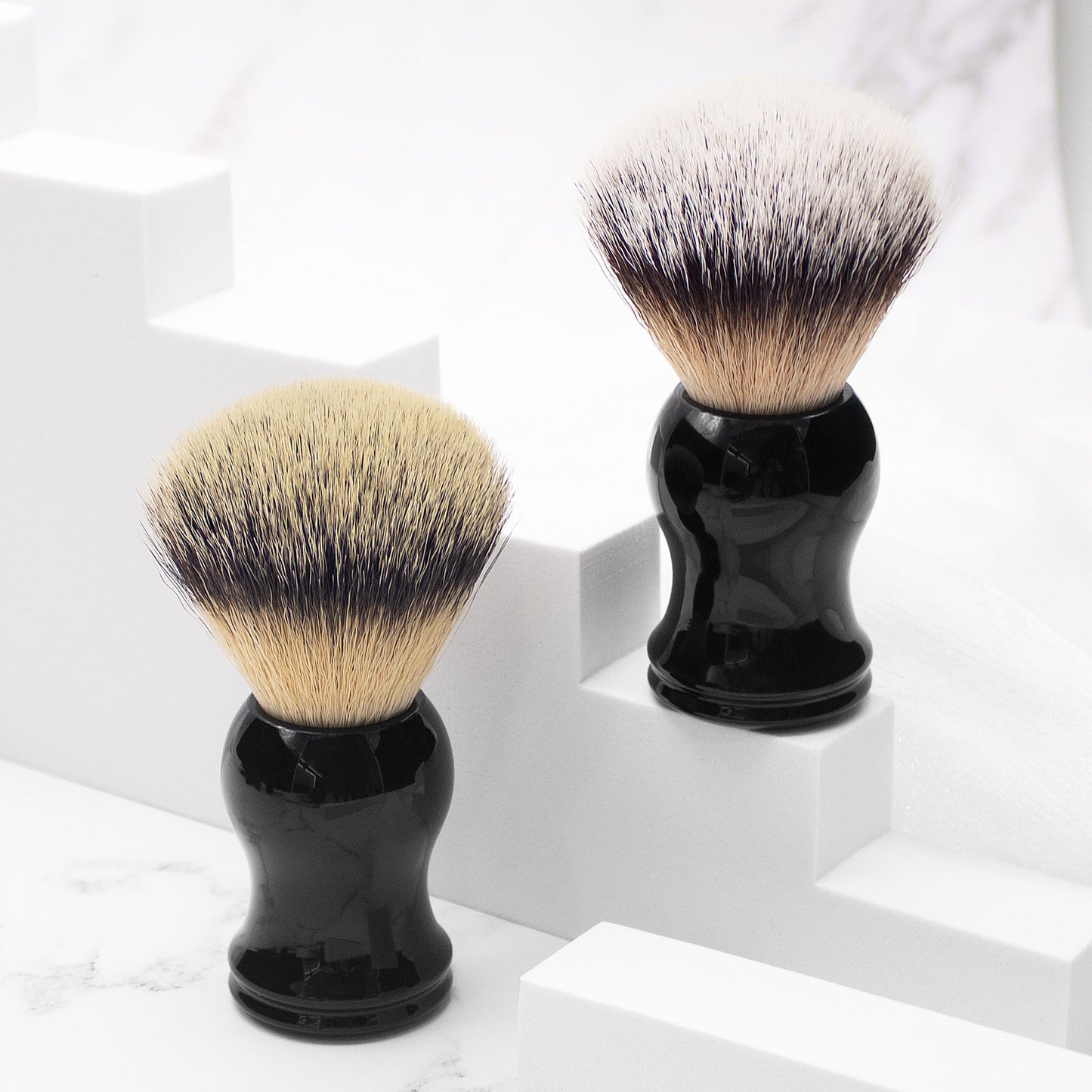 GG Shaving Brush|Nylon Hair|Black Acrylic Handle|Double Bottom