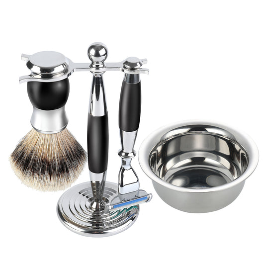 GG Shaving Set Kit with Shaving brush, Stand, Safety Razor and Shaving Bowl