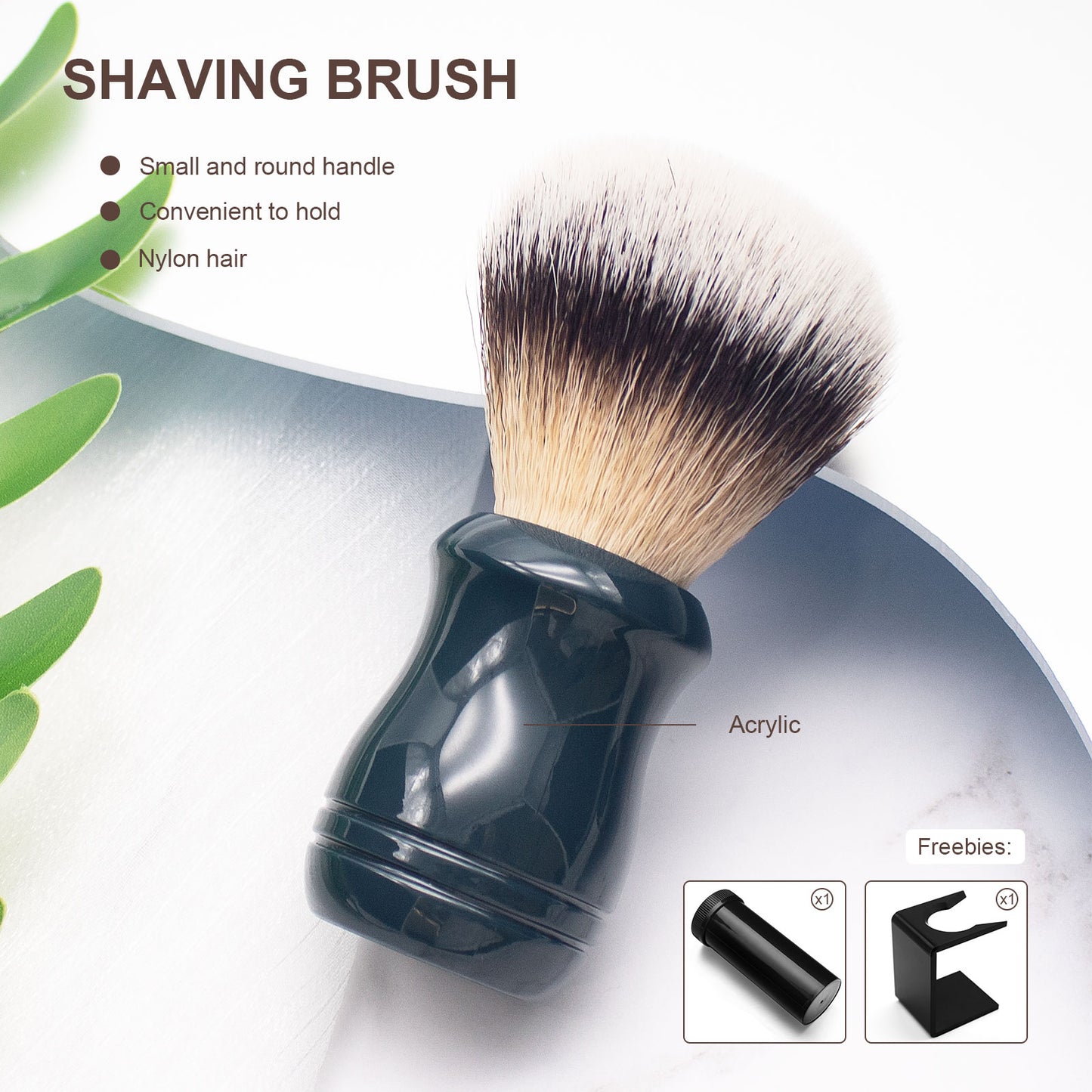 GG Shaving Brush|Nylon Hair|Navy Blue Acrylic Handle