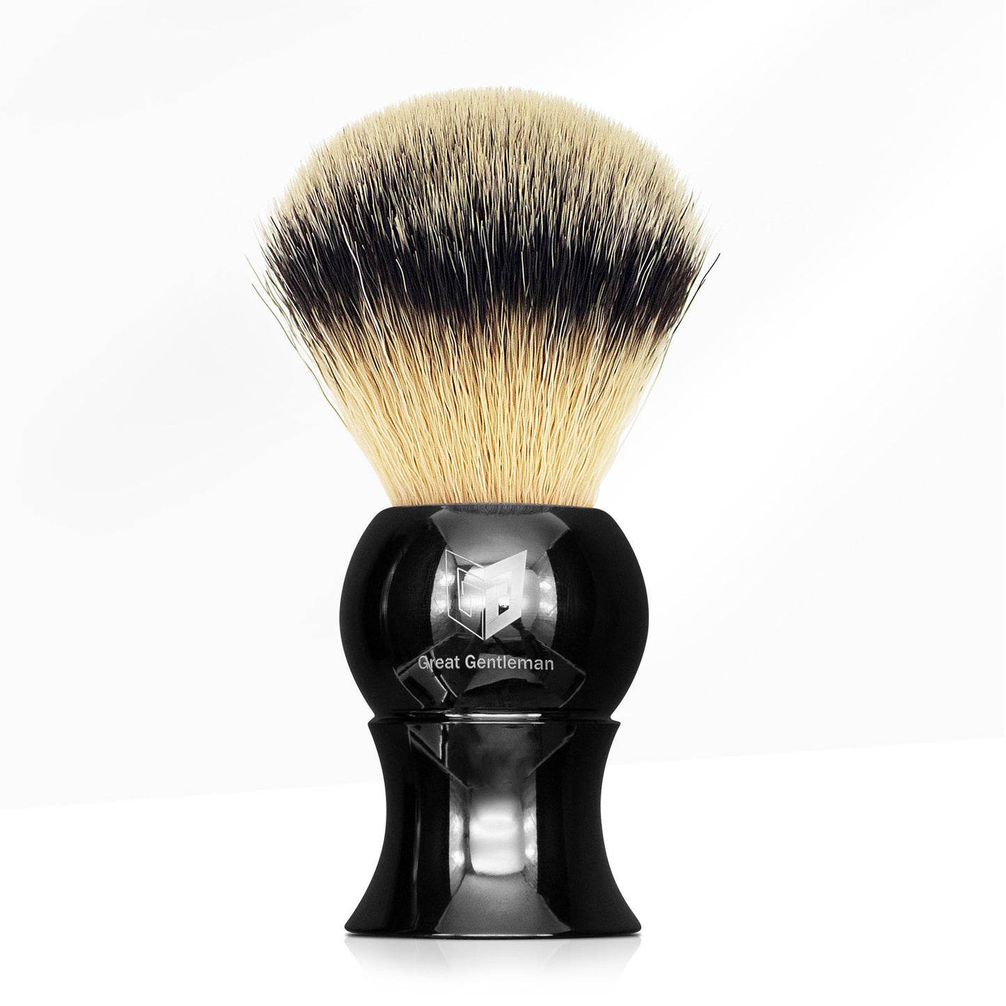 GG Shaving Brush|Nylon Hair|Black Acrylic Handle|Waist Drum
