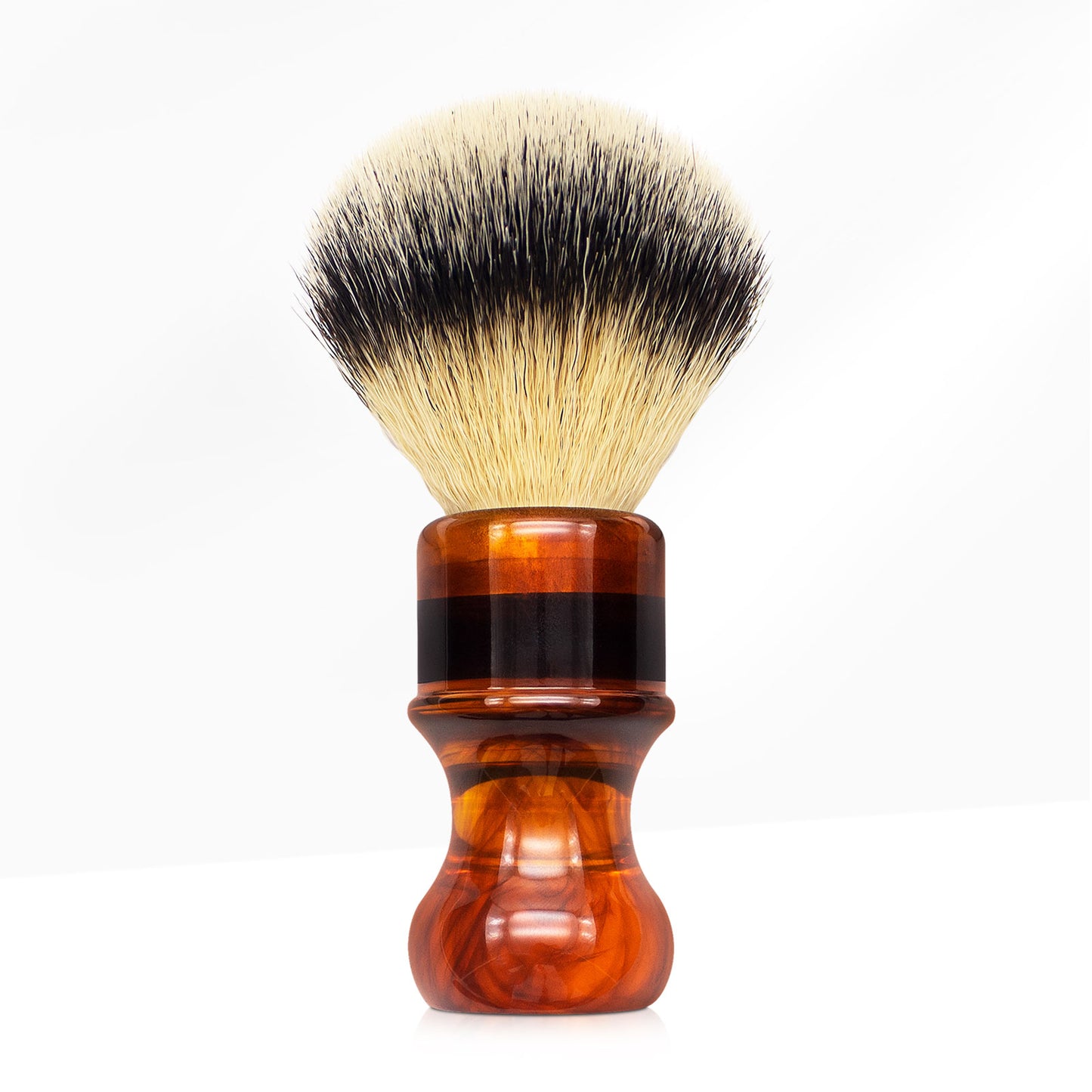 GG Shaving Brush|Nylon Hair|Resin Handle|Amber