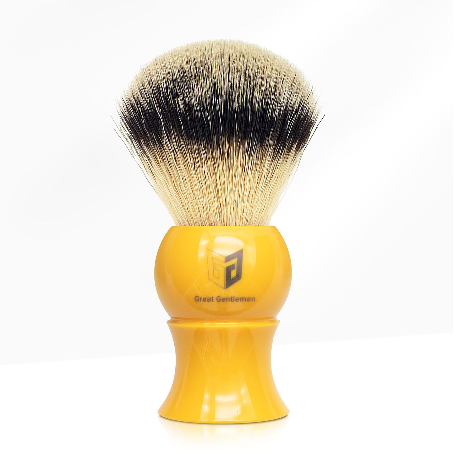 GG Shaving Brush|Nylon Hair|Yellow Waist Drum Acrylic Handle