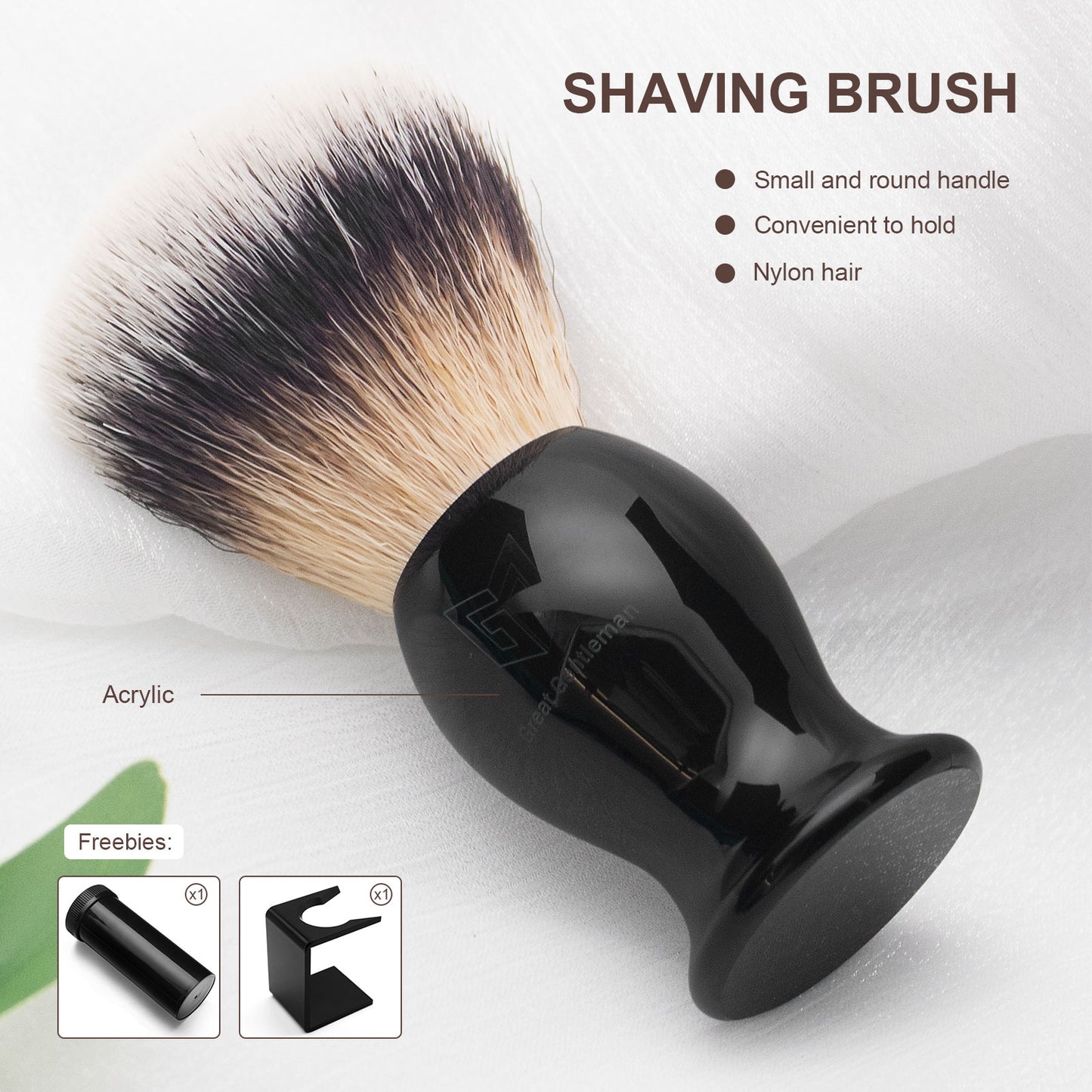 GG Shaving Brush|Nylon Hair|Black Acrylic Handle
