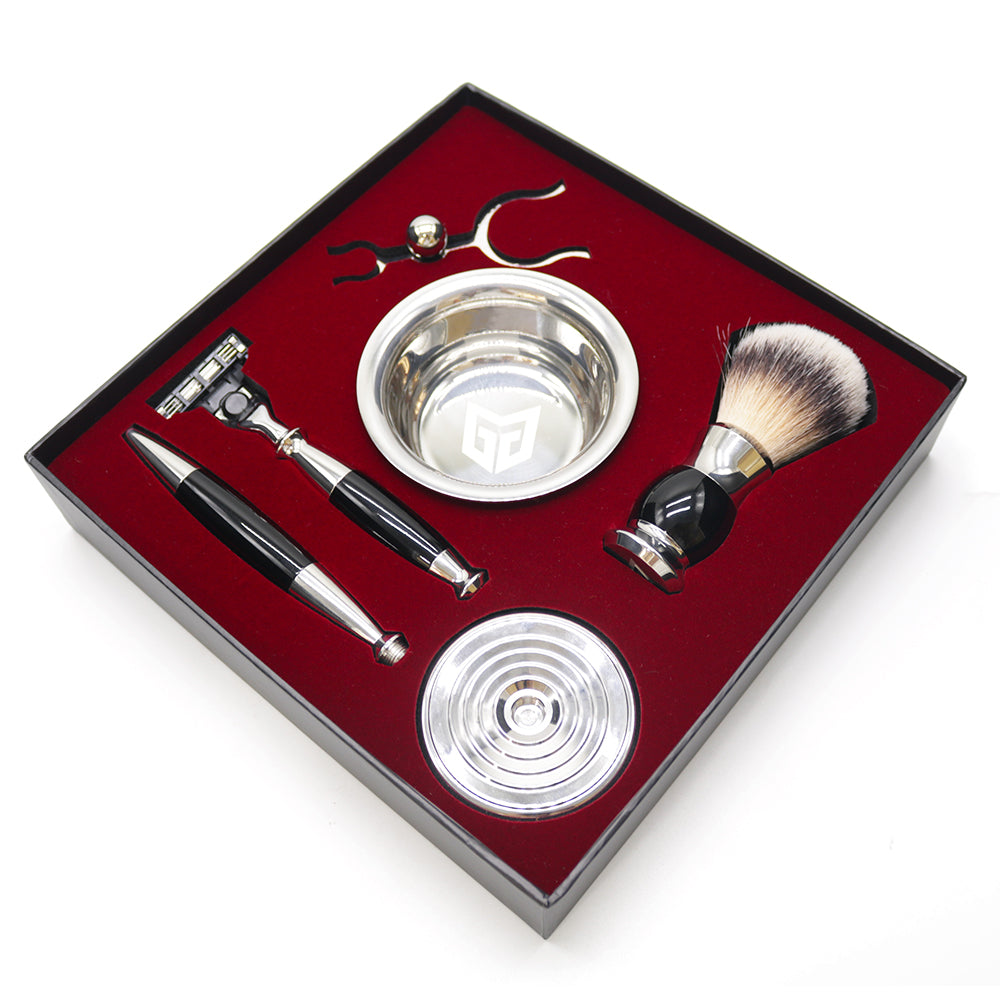 GG Shaving Set Kit with Shaving brush, Stand, Safety Razor and Shaving Bowl