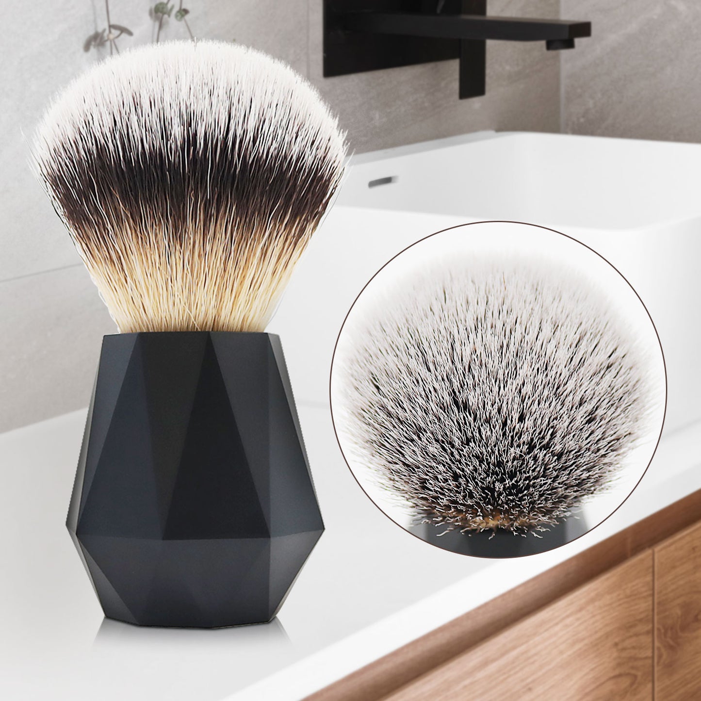 GG Shaving Brush|Nylon Hair|Diamond Acrylic Handle