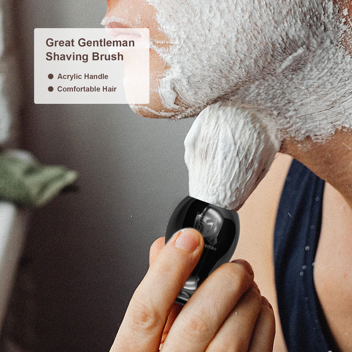 GG Shaving Brush|Nylon Hair|Black Acrylic Handle