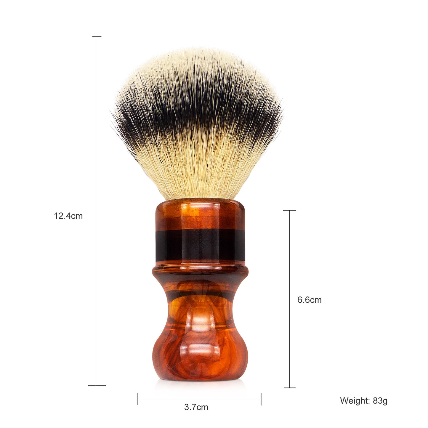 GG Shaving Brush|Nylon Hair|Resin Handle|Amber