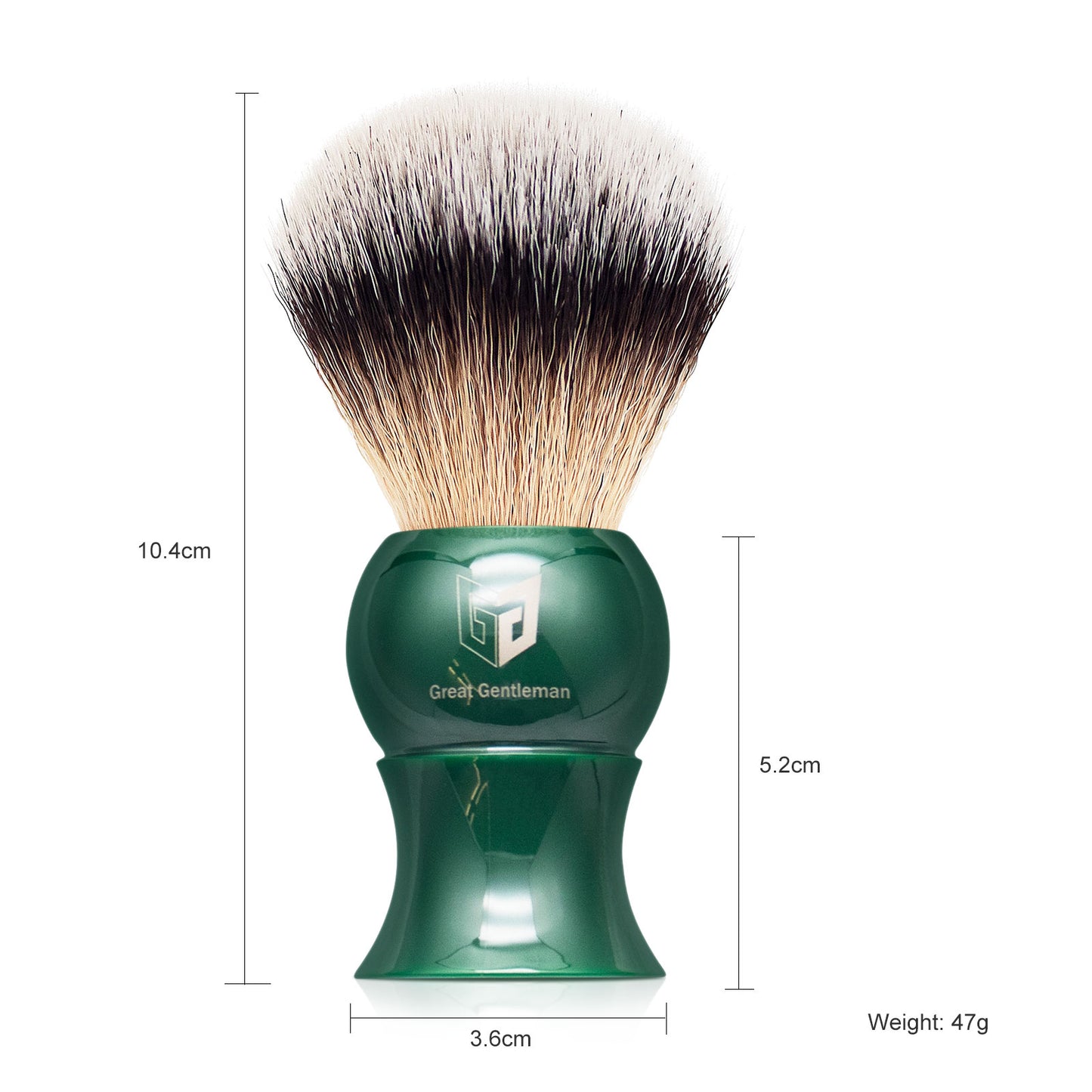 GG Shaving Brush|Nylon Hair|Green Acrylic Handle