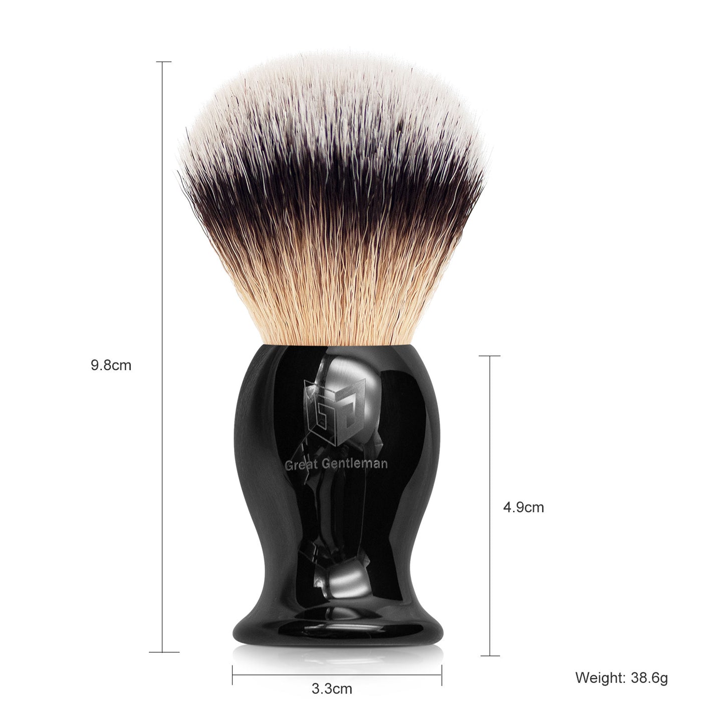 GG Shaving Brush|Nylon Hair|Black Acrylic Handle