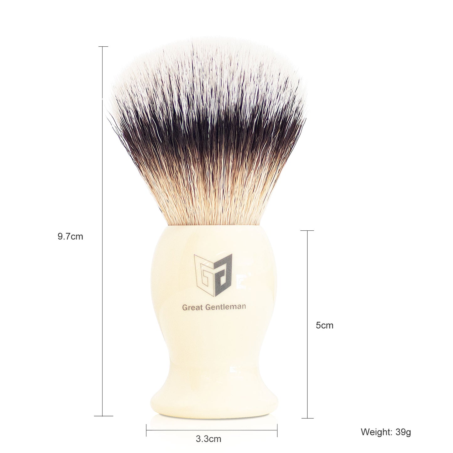 GG Shaving Brush|Nylon Hair|Lvory White Acrylic Handle