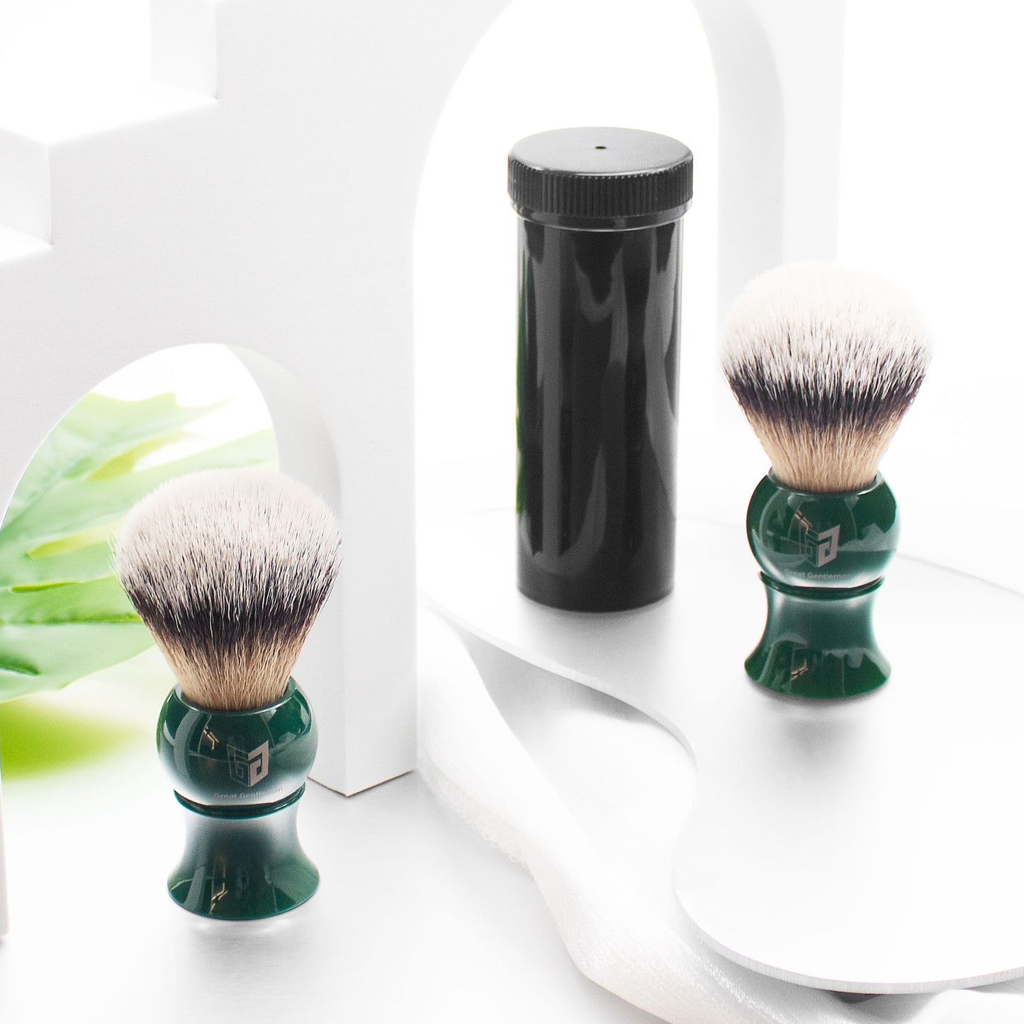 GG Shaving Brush|Nylon Hair|Green Acrylic Handle