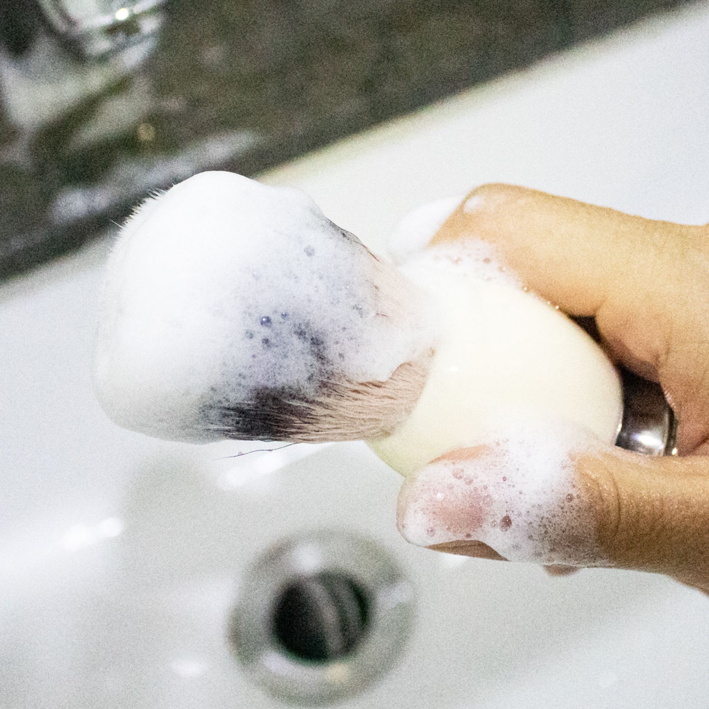 GG Shaving Brush|Nylon Hair|Acrylic+Stainless Steel Handle