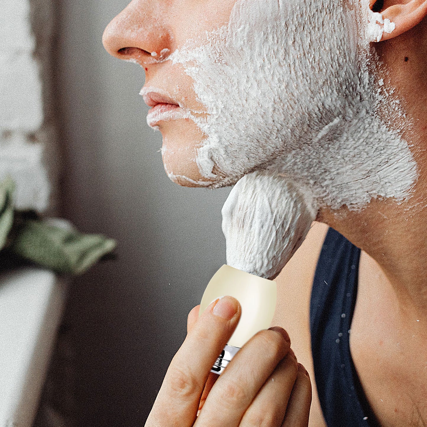 GG Shaving Brush|Nylon Hair|Acrylic+Stainless Steel Handle