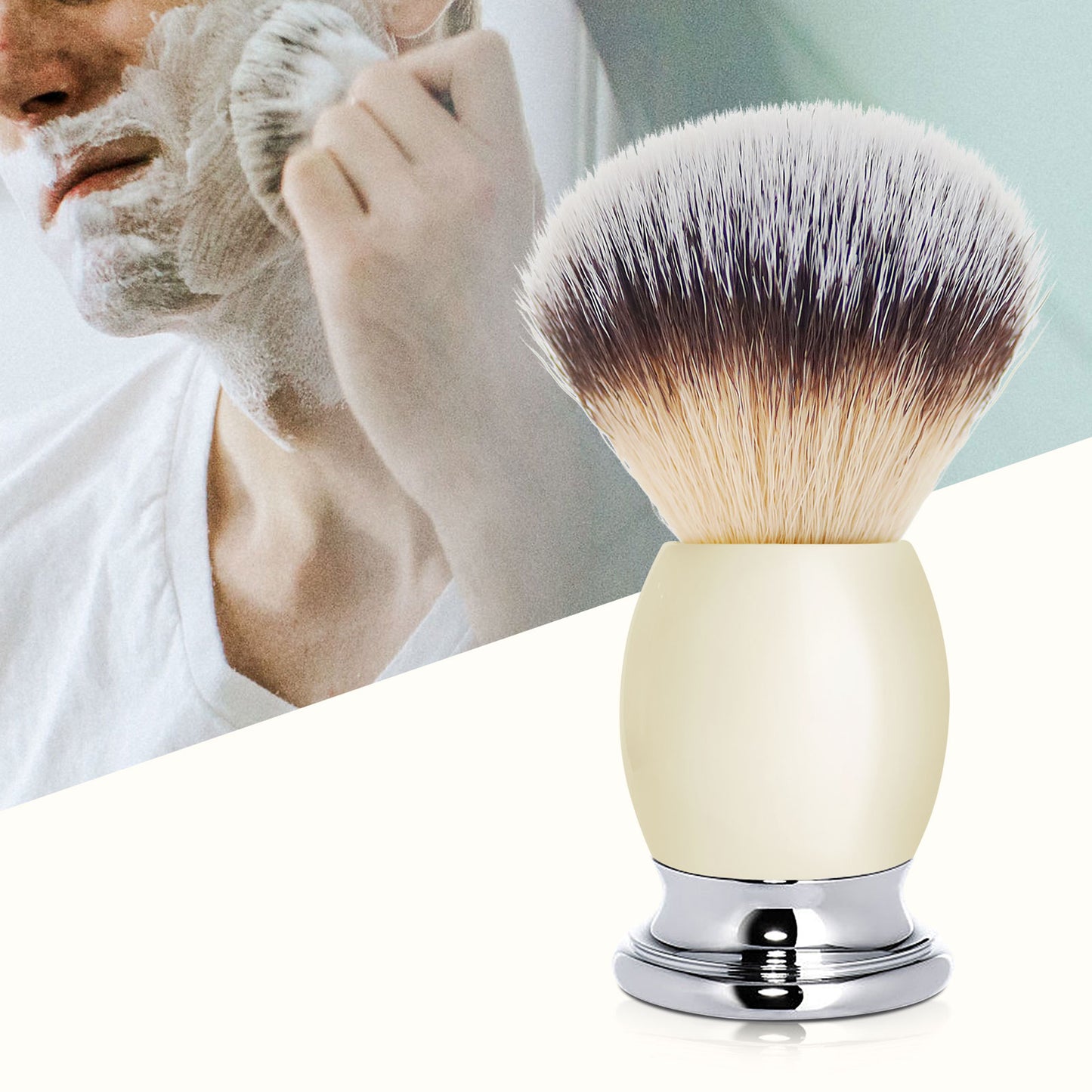 GG Shaving Brush|Nylon Hair|Acrylic+Stainless Steel Handle