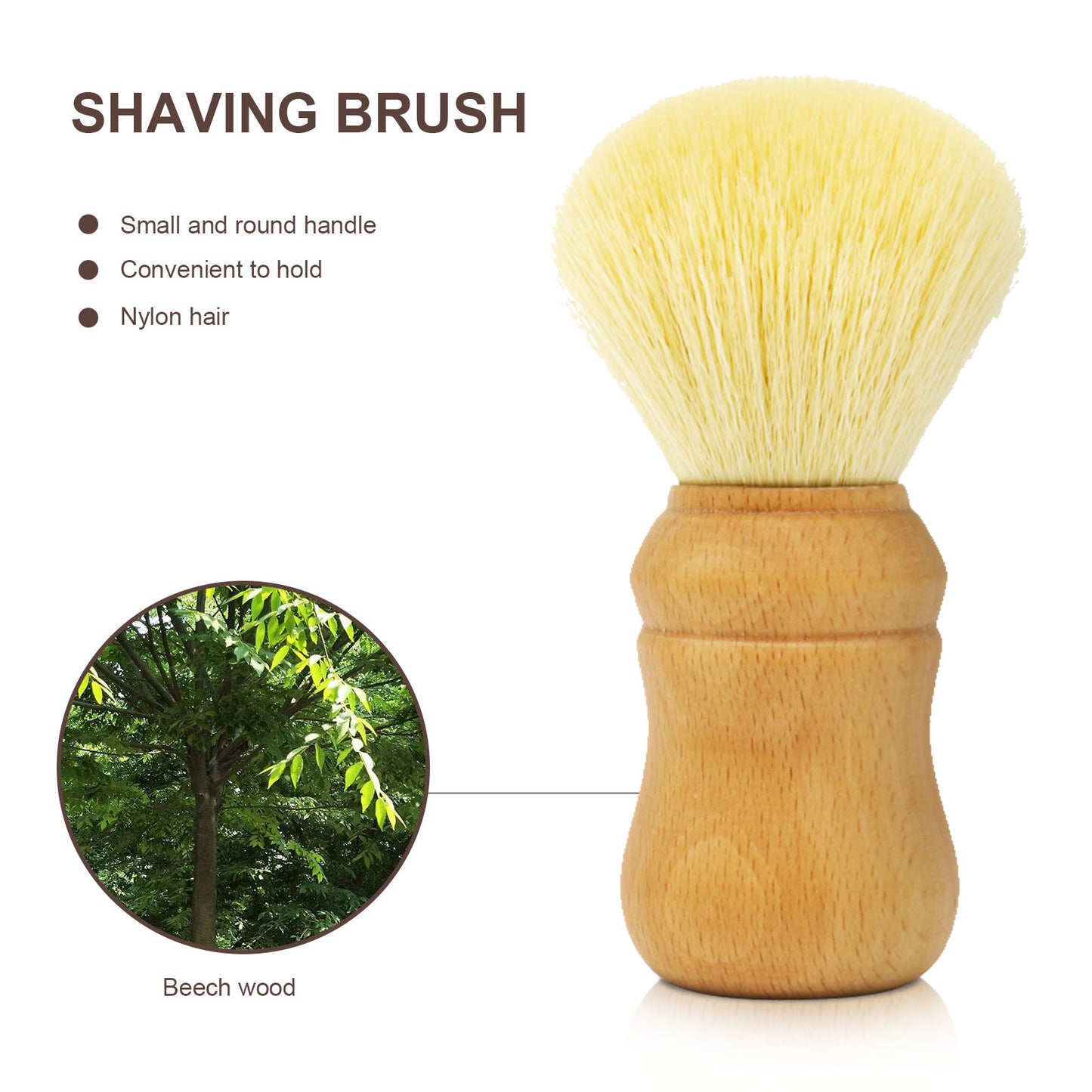 GG Shaving Brush|Nylon Hair|Beech Wood Acrylic Handle