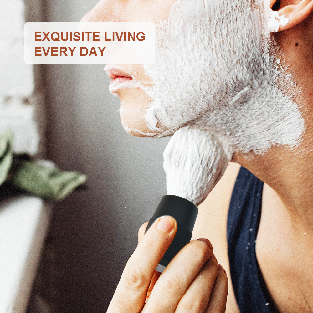 GG Shaving Brush|Nylon Hair|Black Aluminum Handle