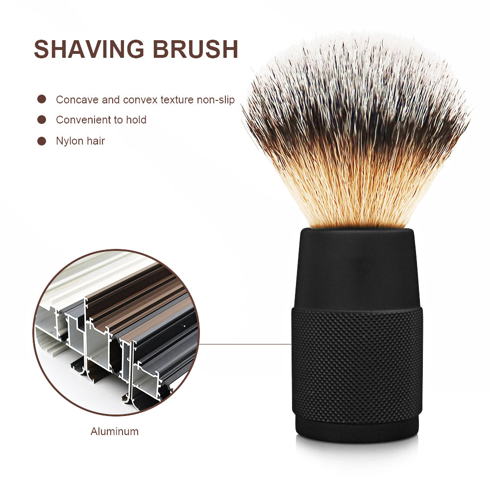 GG Shaving Brush|Nylon Hair|Black Aluminum Handle