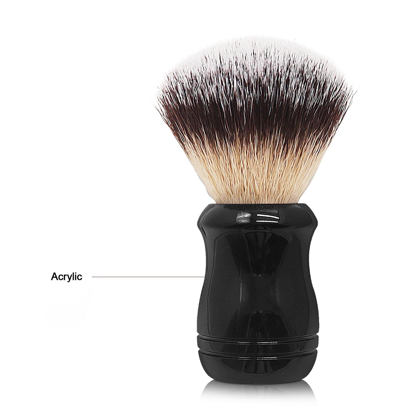 GG Shaving Brush|Nylon Hair|Black Acrylic Handle|Double line