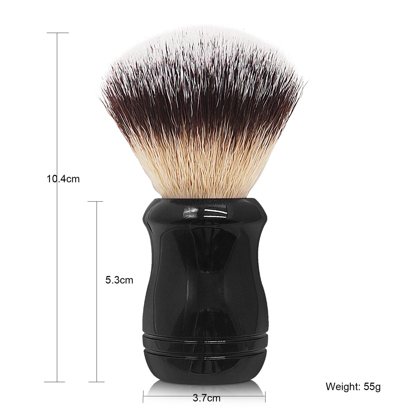 GG Shaving Brush|Nylon Hair|Black Acrylic Handle|Double line