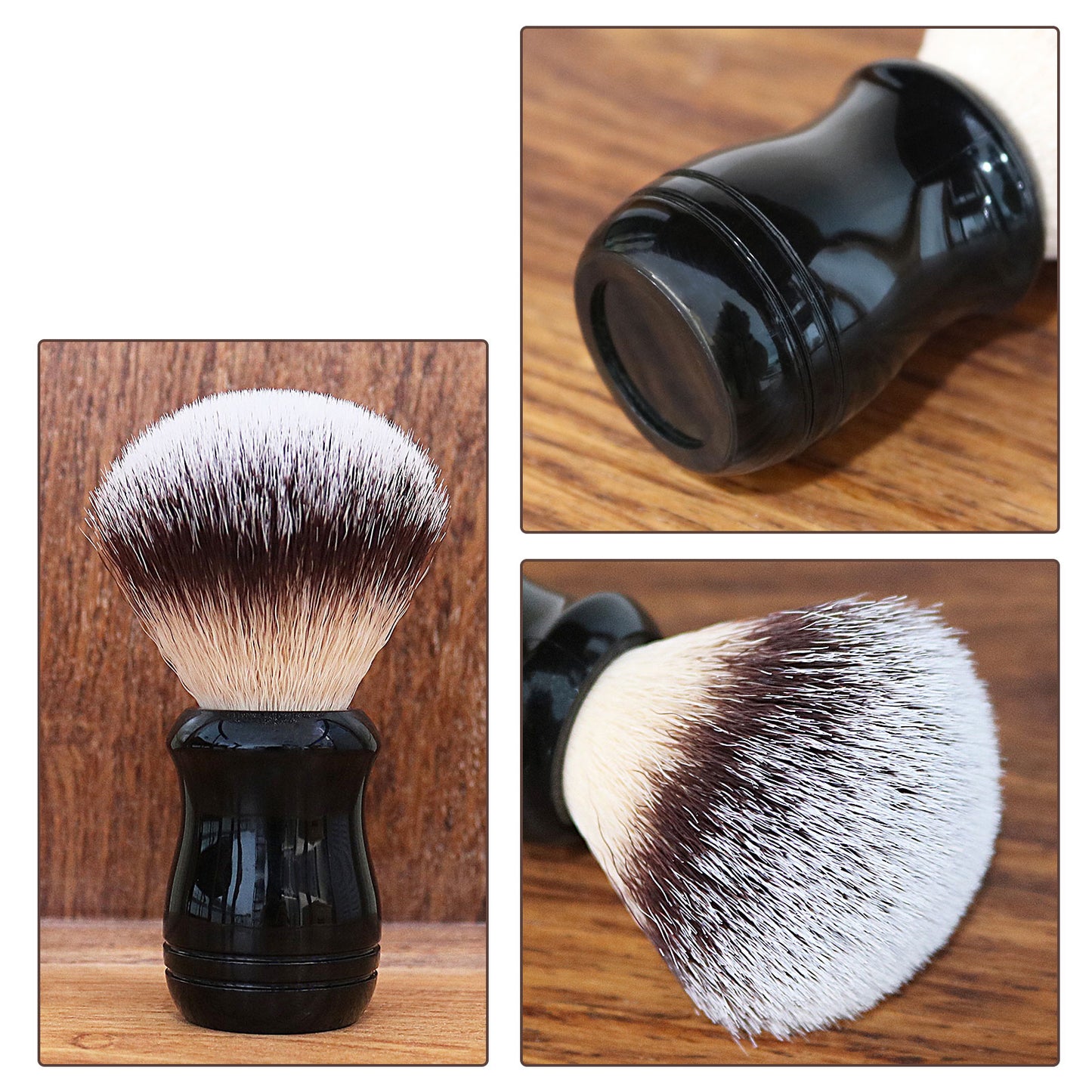 GG Shaving Brush｜Nylon Hair｜Black Acrylic Handle｜Double line