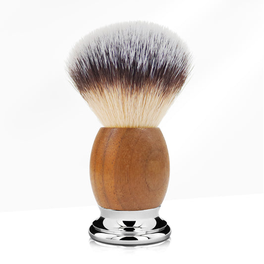 GG Shaving Brush|Nylon Hair|Black Walunt+Stainless Steel Handle