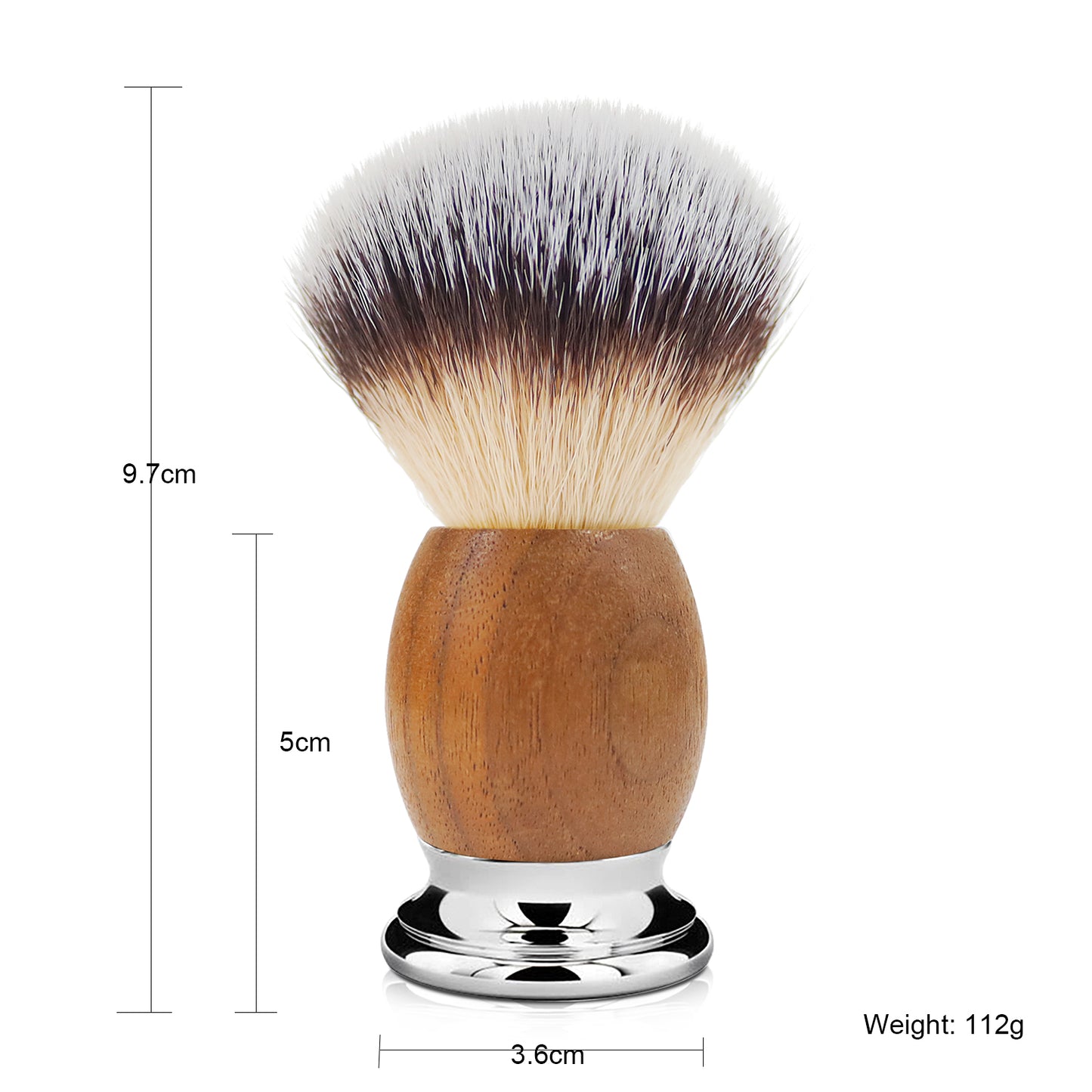 GG Shaving Brush|Nylon Hair|Black Walunt+Stainless Steel Handle