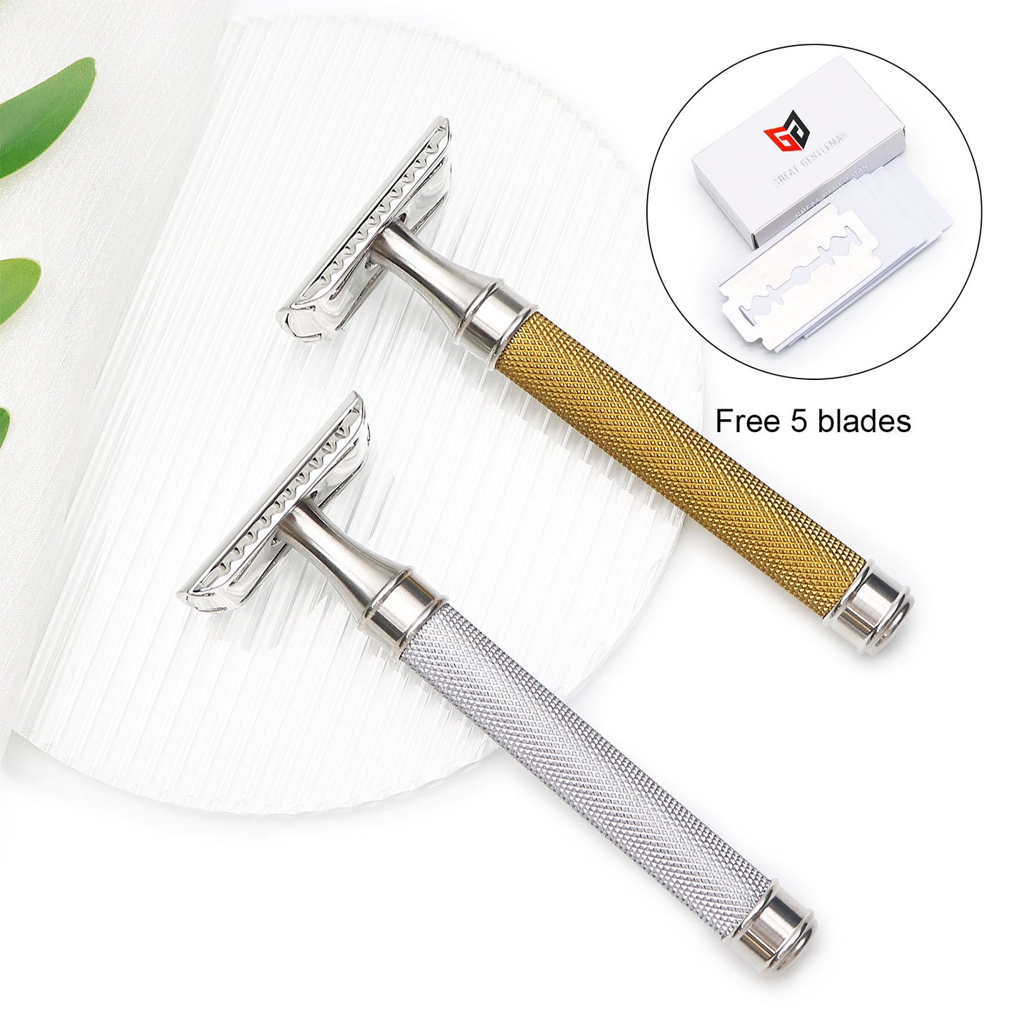 Great Gentleman Palace Shaped Blade Double Edge Shaving Safety Razor with Stainless Steel Handle