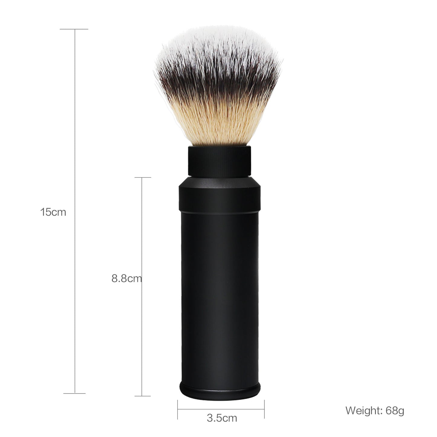 GG Shaving Brush|Portable|Nylon Hair|Black Aluminum Alloy Handle