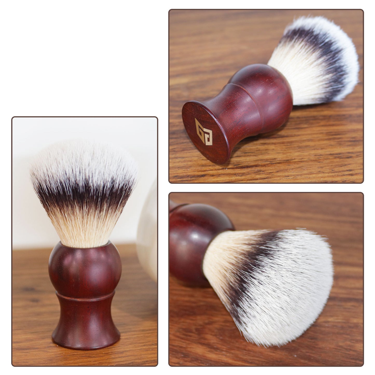 GG Shaving Brush|Nylon Hair|Red Rosewood Handle