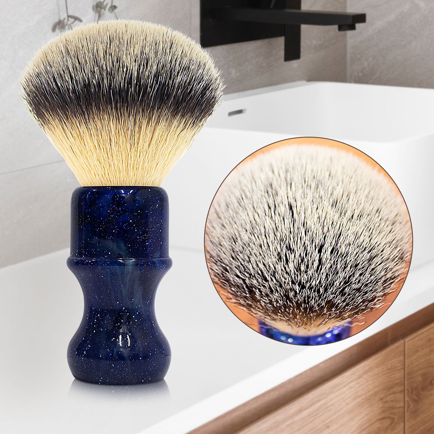 GG Shaving Brush｜Nylon Hair｜Bule Resin Handle