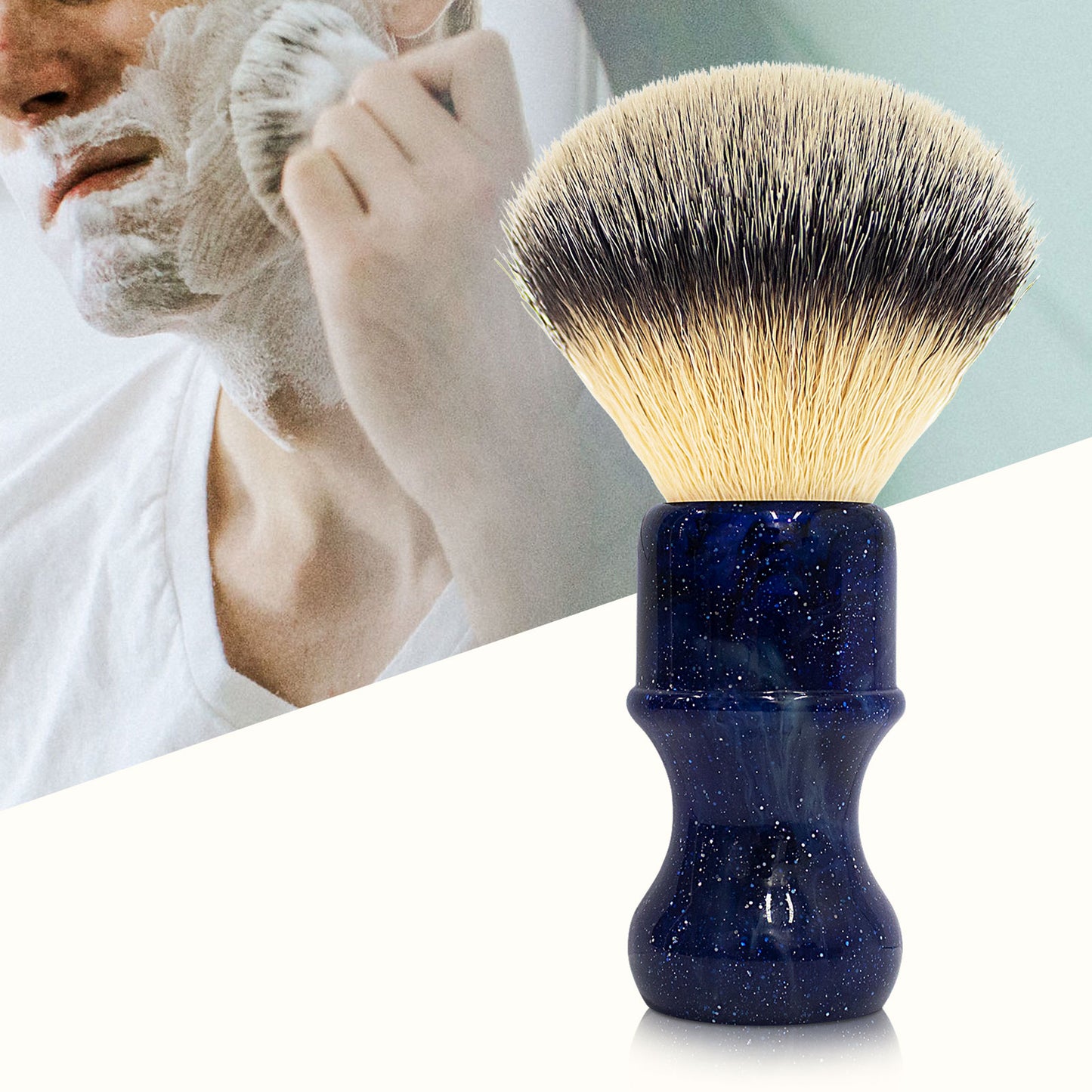 GG Shaving Brush|Nylon Hair|Bule Resin Handle