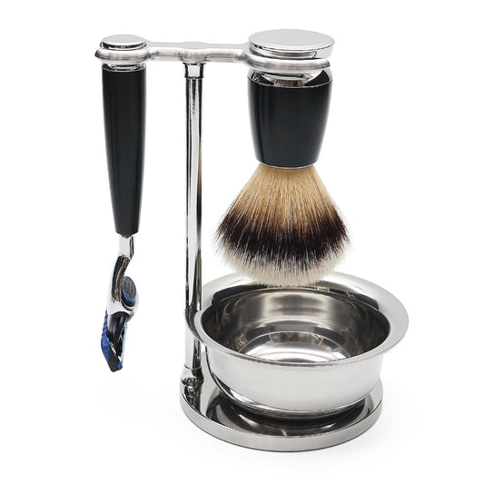 GG Shaving Set Kit with Shaving brush, Stand, Safety Razor and Shaving Bowl T15