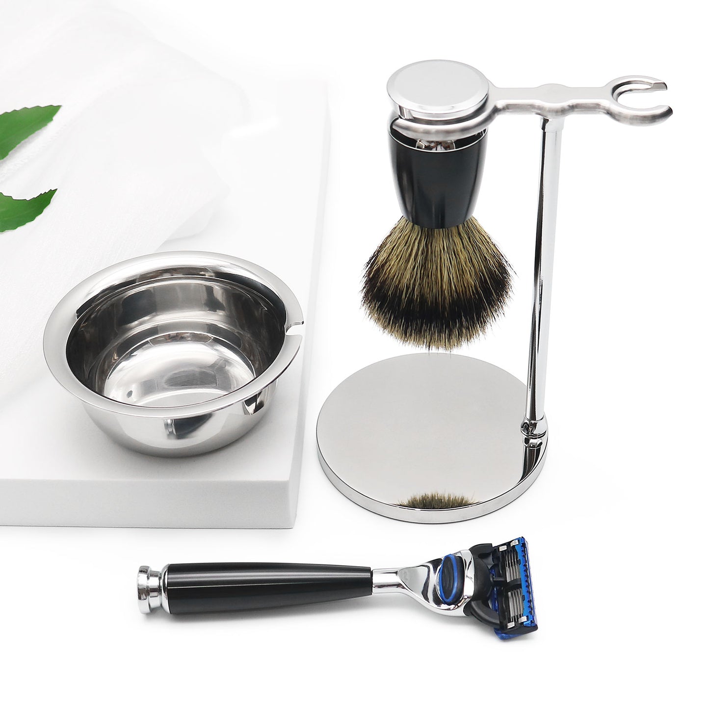 GG Shaving Set Kit with Shaving brush, Stand, Safety Razor and Shaving Bowl T15