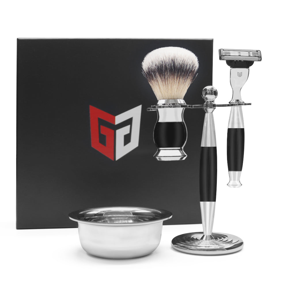 GG Shaving Set Kit with Shaving brush, Stand, Safety Razor and Shaving Bowl