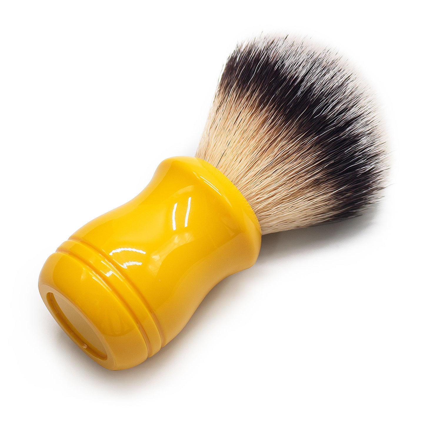 GG Shaving Brush|Nylon Hair|Yellow Acrylic Handle|Double Line