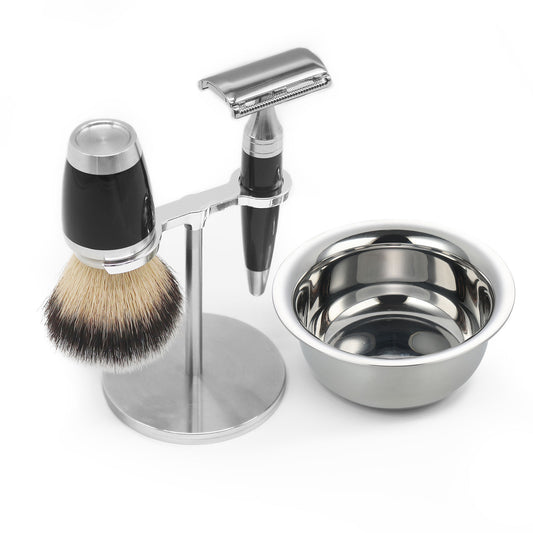 Great Gentleman Shaving Set Kit with Shaving brush, Stand, Safety Razor and Shaving Bowl