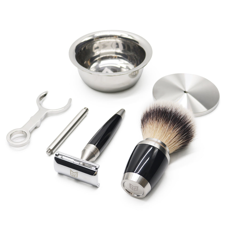 Great Gentleman Shaving Set Kit with Shaving brush, Stand, Safety Razor and Shaving Bowl