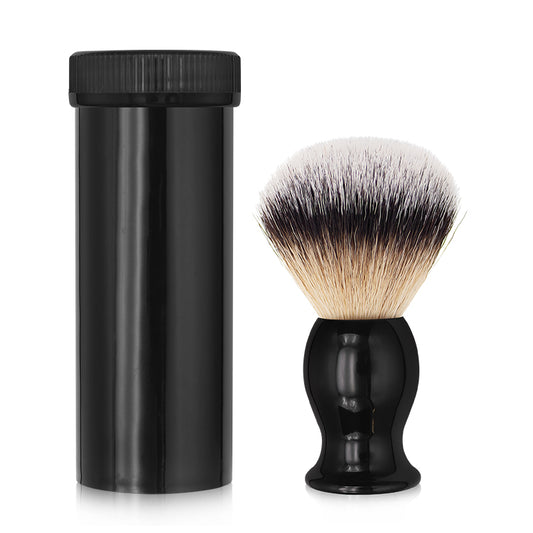 GG Acrylic Handle Shaving Brush | with Travel Tube | Synthetic Nylon Hair