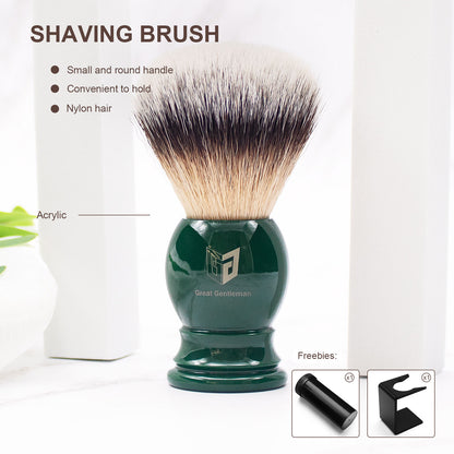 GG Shaving Brush｜Nylon Hair｜Green Acrylic Handle