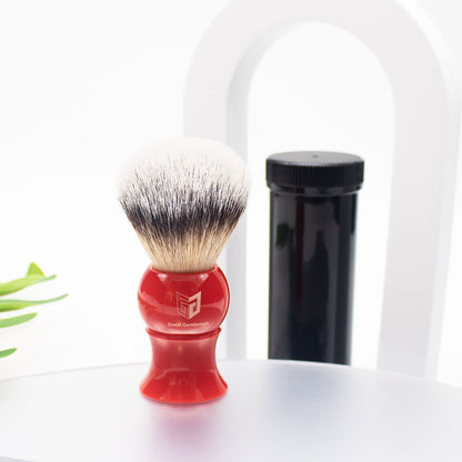 GG Shaving Brush｜Nylon Hair｜Red Waist Drum Acrylic Handle