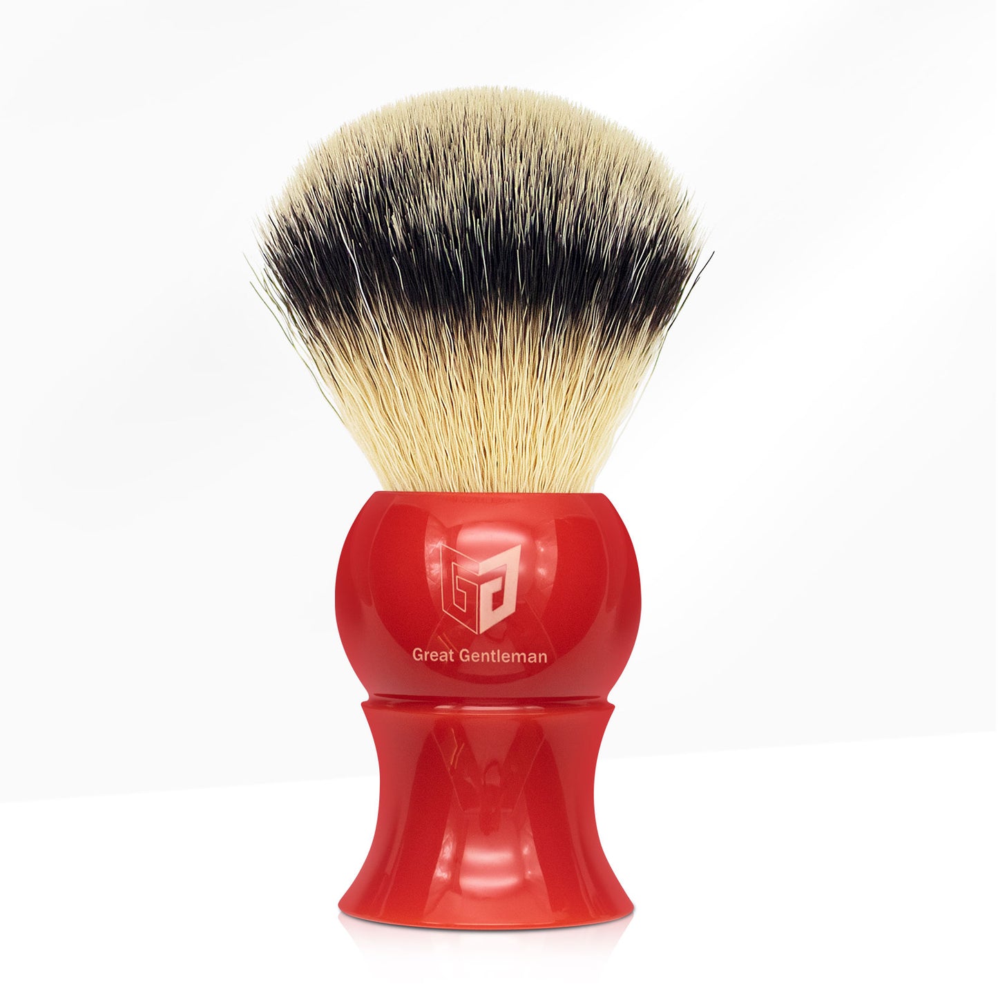 GG Shaving Brush｜Nylon Hair｜Red Waist Drum Acrylic Handle