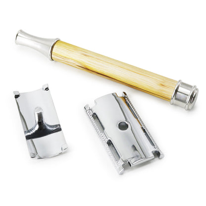 Great Gentleman Double Edge Shaving Safety Razor with Bamboo Wood Handle