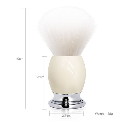 GG Shaving Brush｜Nylon Hair｜White Acrylic+Metal Handle