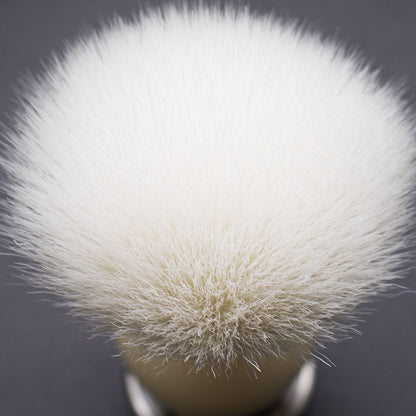 GG Shaving Brush｜Nylon Hair｜White Acrylic+Metal Handle